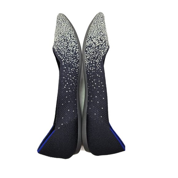 ROTHY'S The Point Flats Womens 11 Midnight Slate Metallic Silver Sparkle Retired - Picture 3 of 8